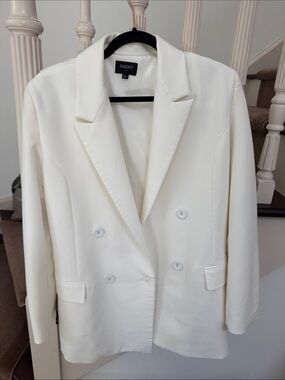 Women’s Bardot Ivory Double-Breasted Blazer with Notch Lapel